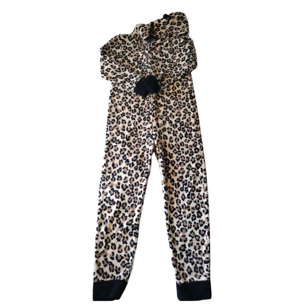 PJ Couture‎ Pajama Women M Animal Print Hooded Sleepwear Halloween Costume